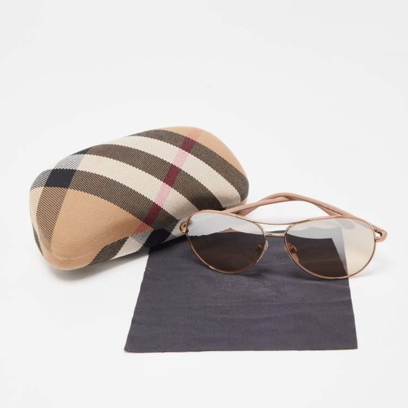 Burberry Rose Gold B3053 Acetate Gradient Aviator Sunglasses - Picture 1 of 9